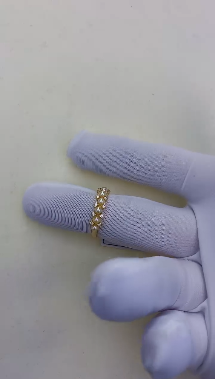 银S925镶嵌饰品海水珍珠设计款戒指