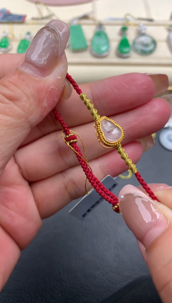 【闪购商品】翡翠手绳18K金镶嵌Q110