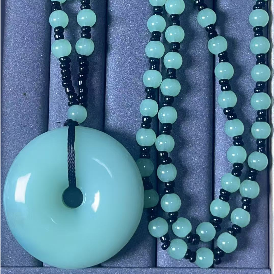 宝阁甄选绿平安扣吊坠355