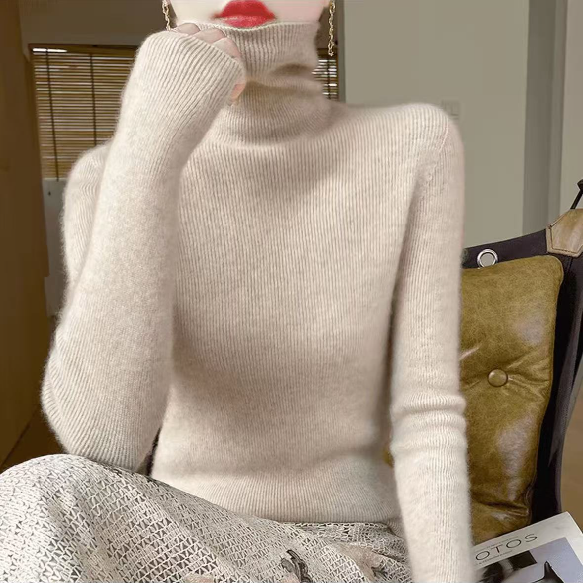 2025新款 一线成衣 无缝高领秋冬加厚修身打底套头长袖毛衣女百搭