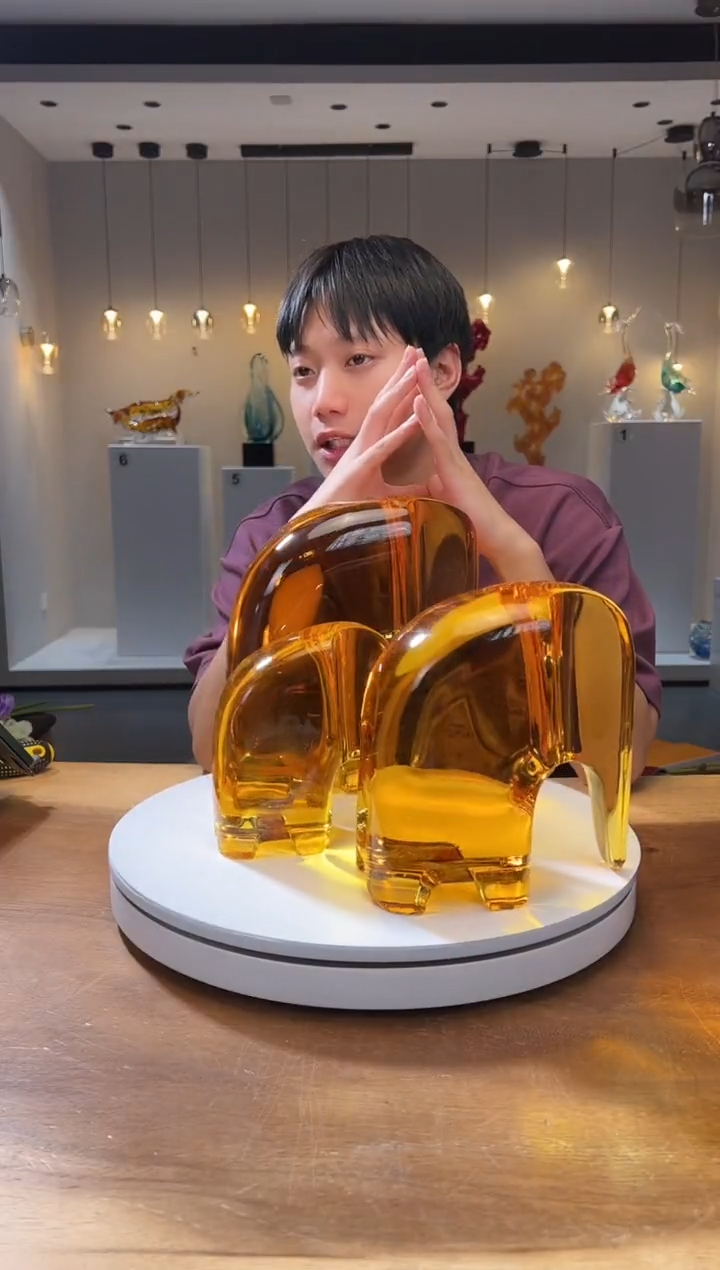 【闪购商品】茶宠巴比特美学 一组金色大象