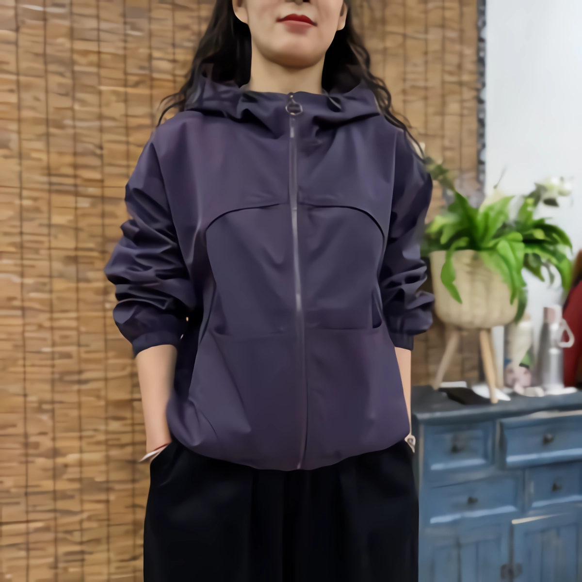22339新款春季简约显瘦宽松百搭连帽外套
