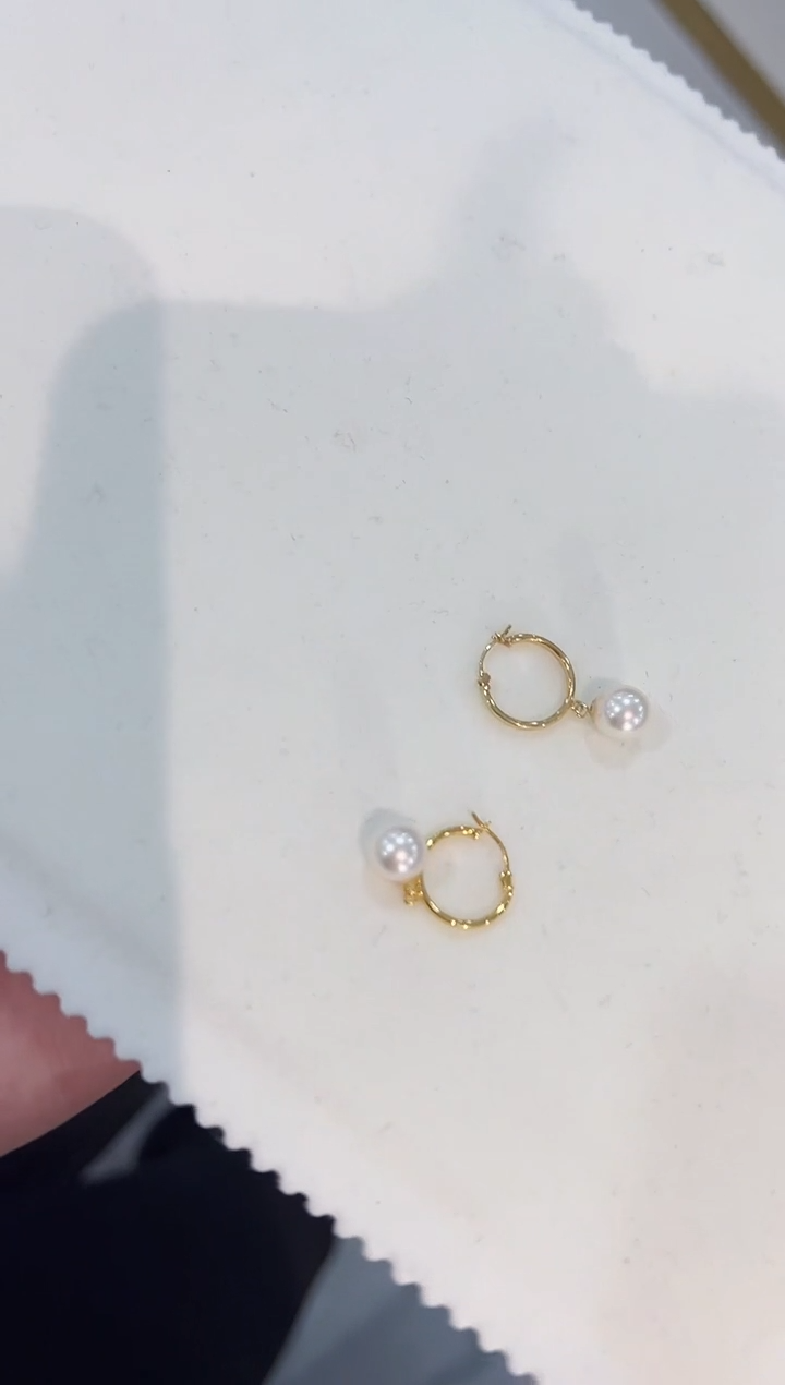 【闪购商品】海水珍珠耳包18K金镶嵌珍珠素耳包zzxm