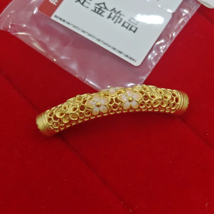 【莹莹专享】足金999 花瓣弯管 ZP 1.1 纳金添福