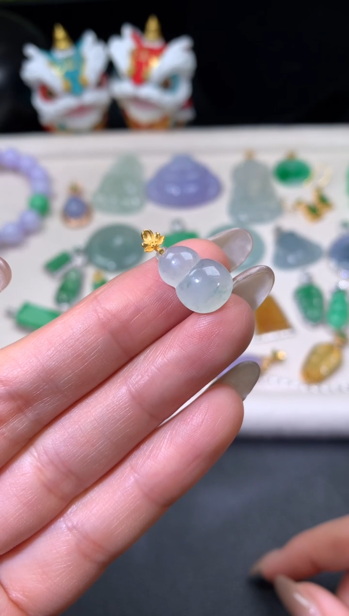 吊坠(不含链)18K金镶嵌翡翠翡翠