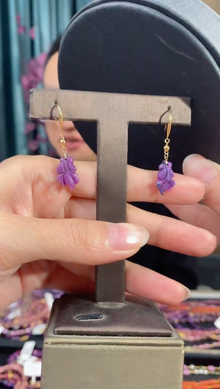 【闪购商品】苏纪石（舒俱来）耳坠18K金镶嵌834