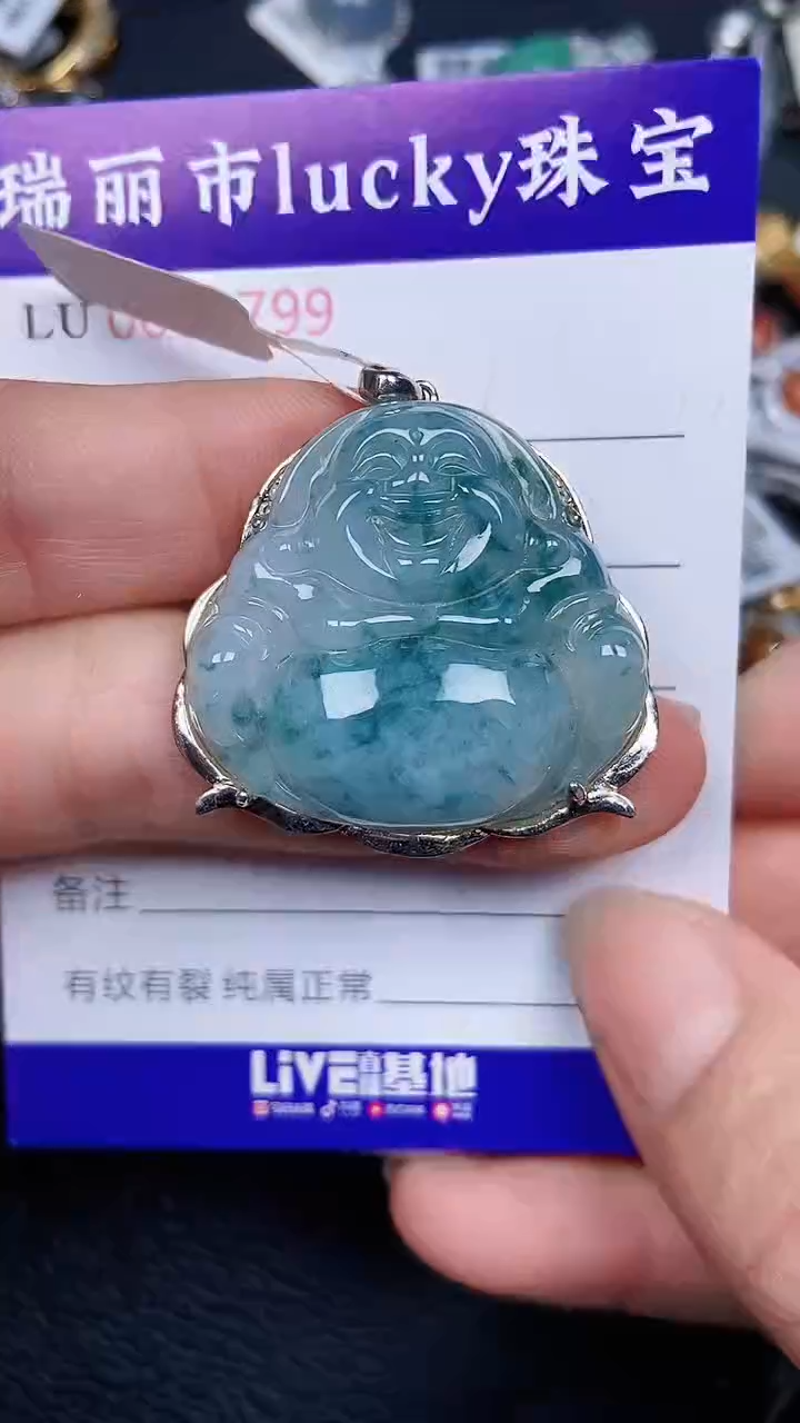 颈饰银S925镶嵌翡翠0799