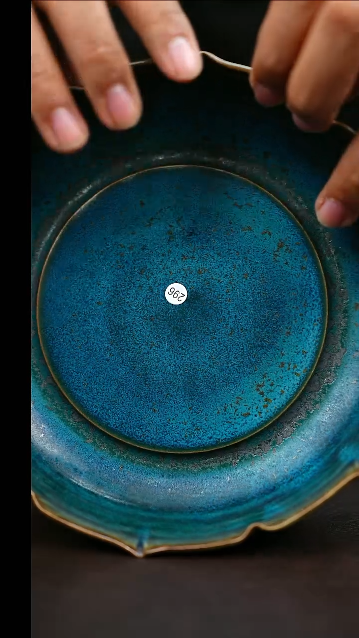 296#原矿钧瓷炉钧釉壶承