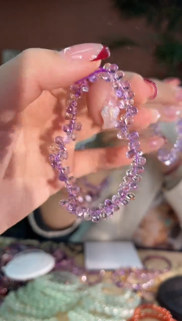 【闪购商品】水晶手串未镶嵌紫黄晶水滴单圈多样性发一