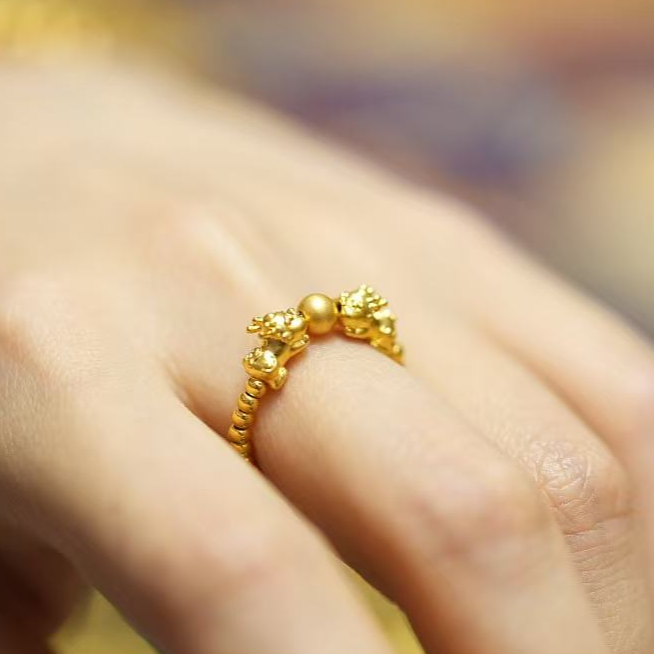【巧玲专享】足金999貔貅金珠饰品 经典百搭