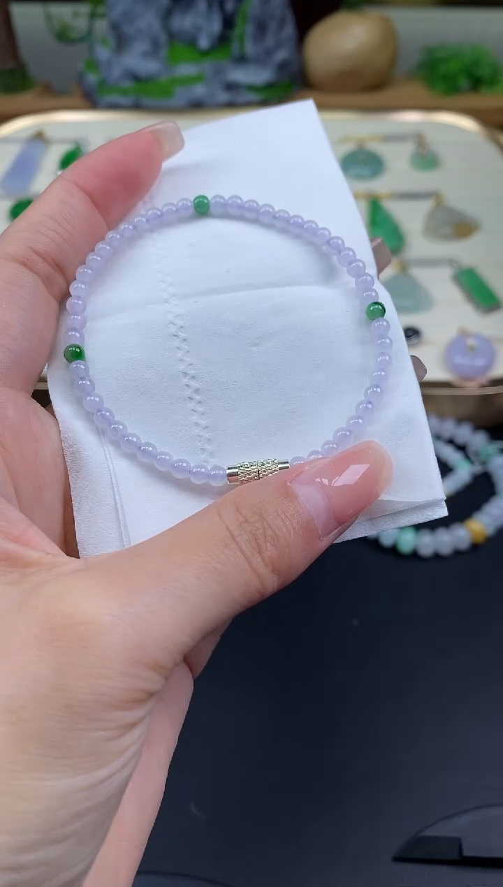 未镶嵌手串翡翠小米珠@@CMT7025