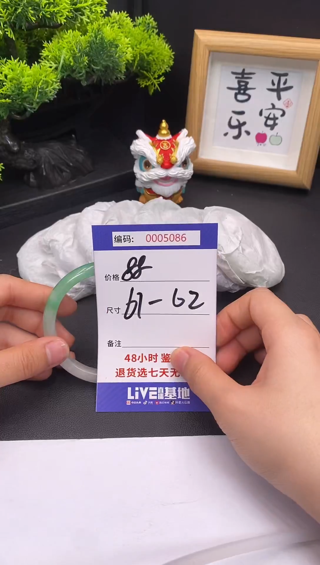 未镶嵌手镯翡翠0005086