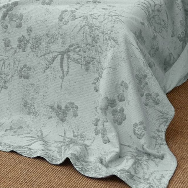 晚香兰浅青色纱布床盖200*230cm