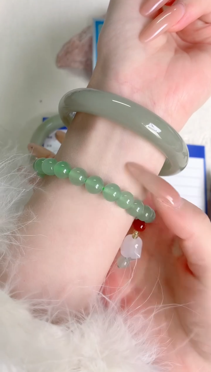 未镶嵌手镯石英质玉东陵玉37-圈口57.3