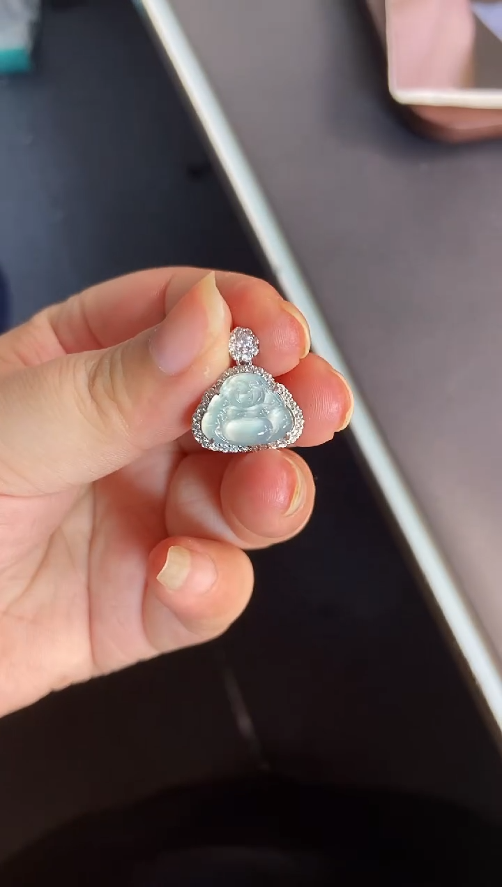 吊坠(不含链)银S925镶嵌翡翠1