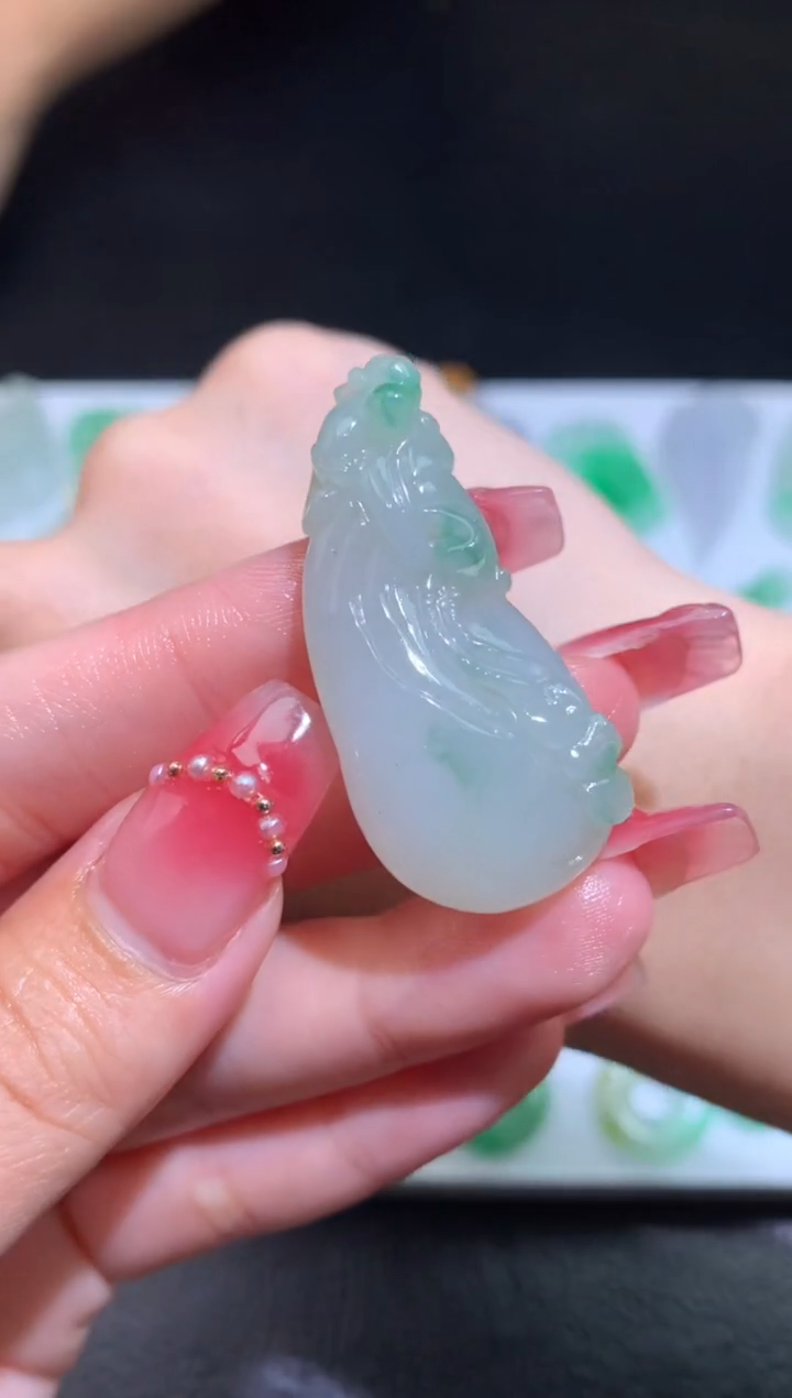 定制翡翠未镶嵌大钱袋