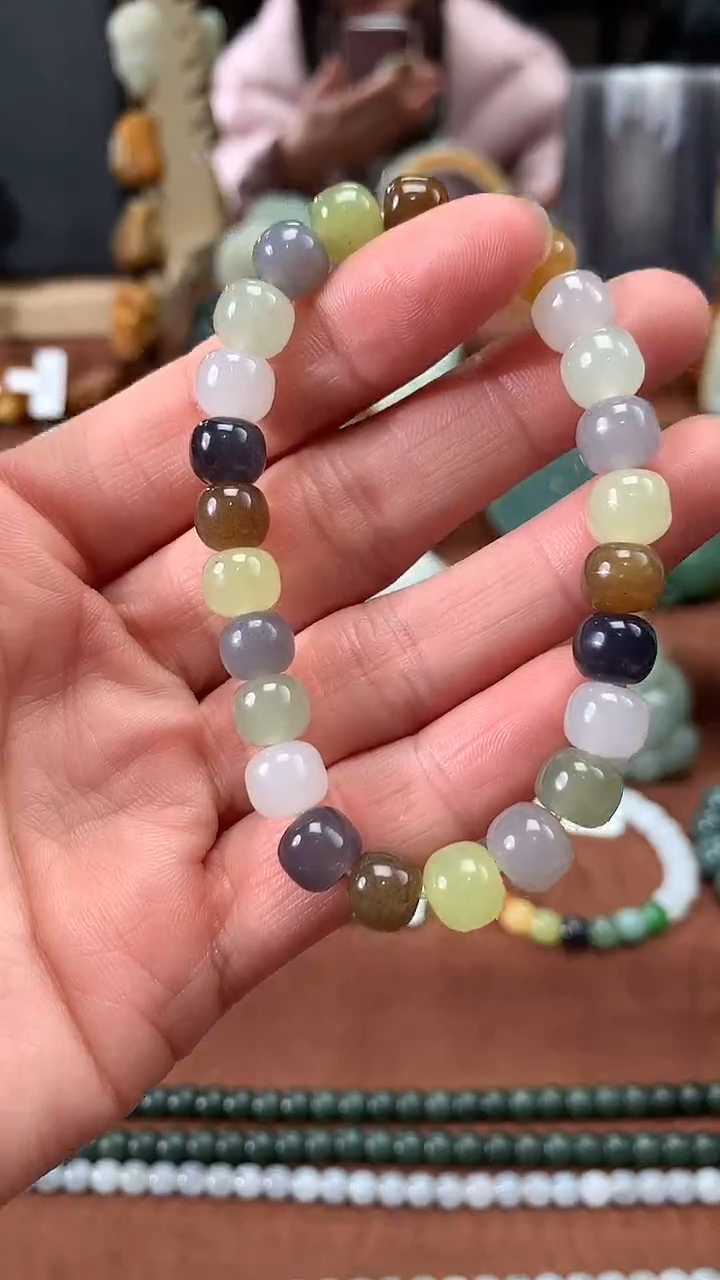 【闪购商品】和田玉手串未镶嵌和田玉多宝手串