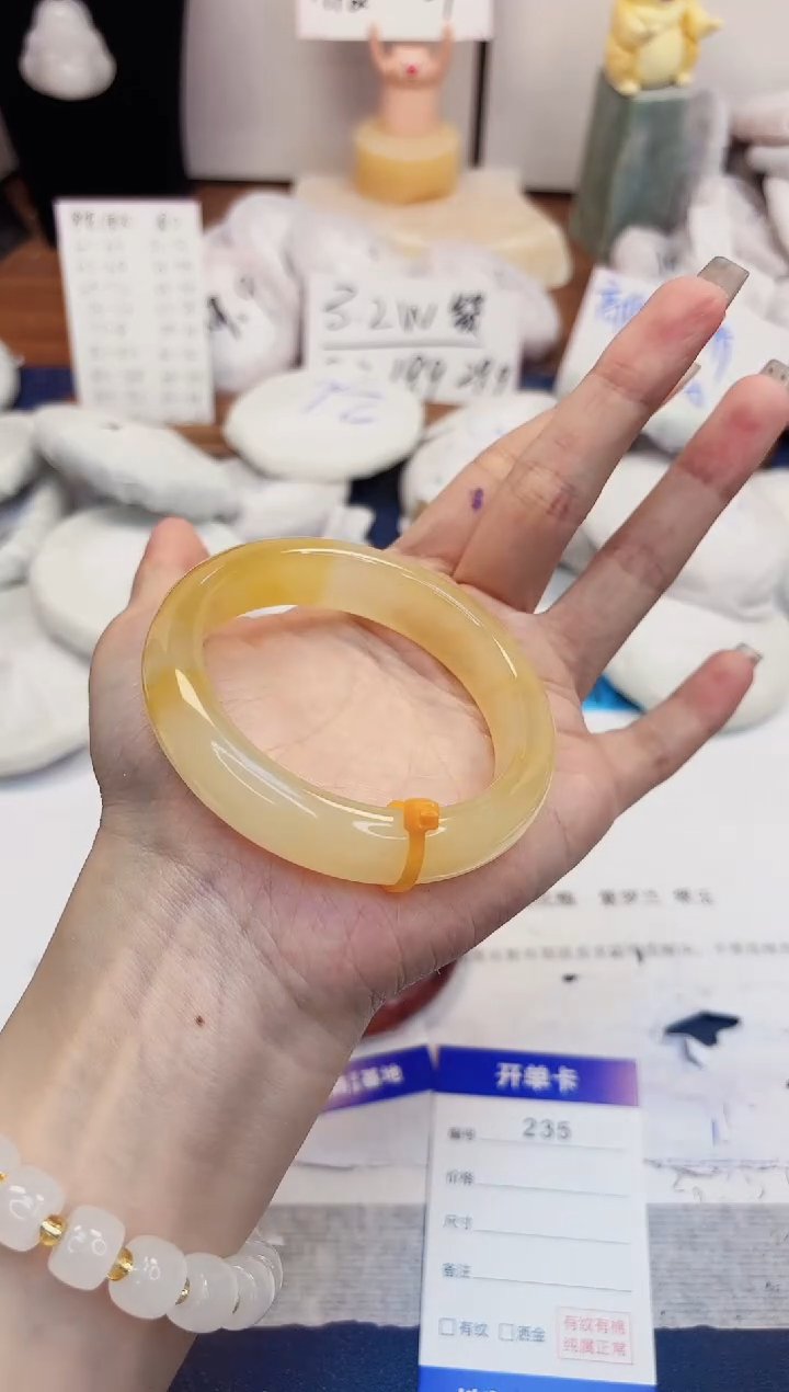 【闪购商品】石英质玉手镯未镶嵌235-财气镯-圈口54