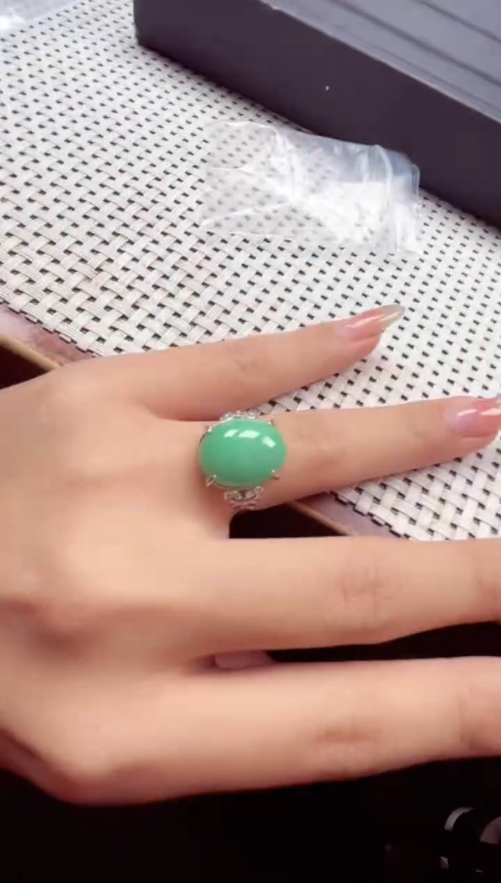【闪购商品】翡翠戒指银S925镶嵌戒指
