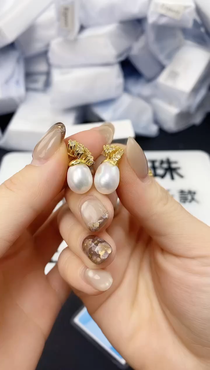 未镶嵌耳饰淡水珍珠ed1046
