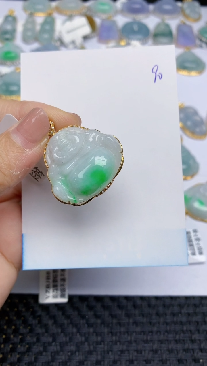 【闪购商品】翡翠颈饰18K金镶嵌天然翡翠A货