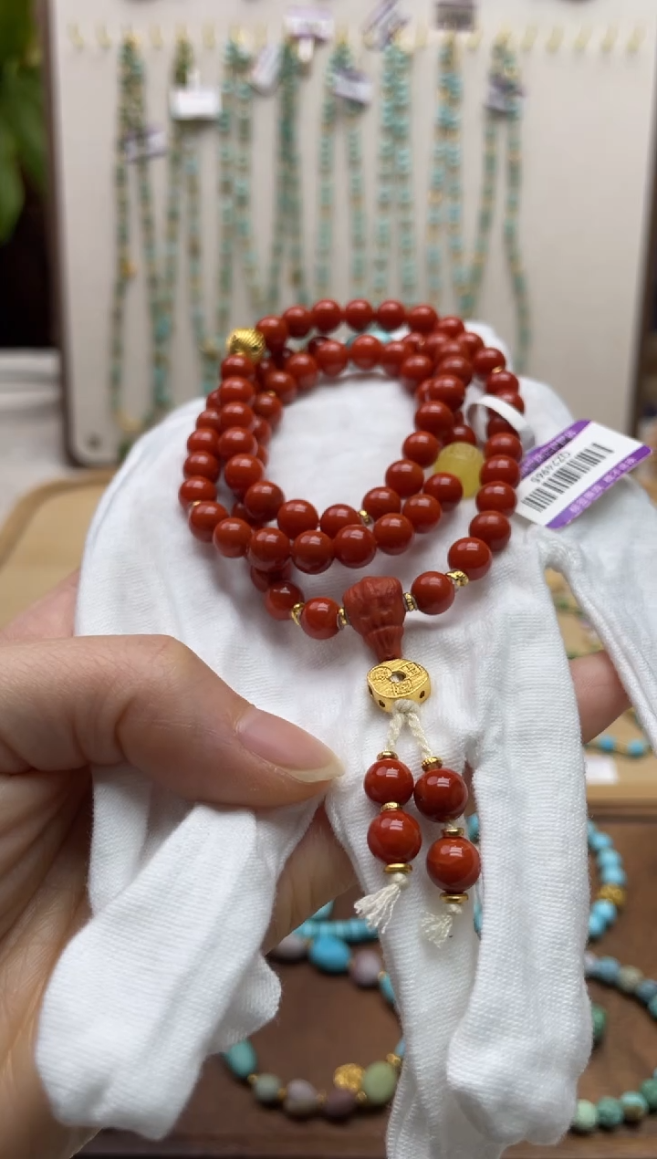 【闪购商品】南红玛瑙项链银S925镶嵌71