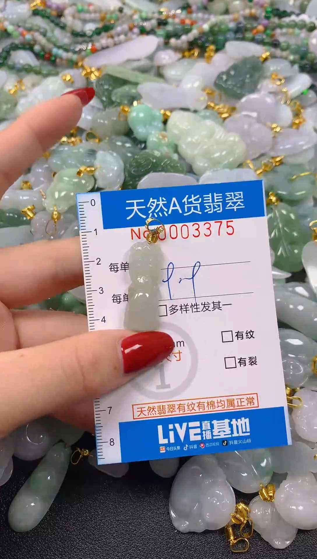 颈饰未镶嵌翡翠净货挂件-3375