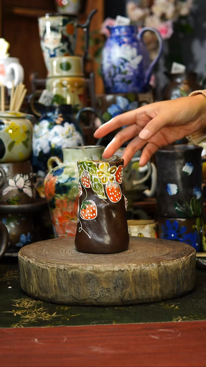 花瓶/杯子/碗微瑕154号景德镇手工手绘釉下彩