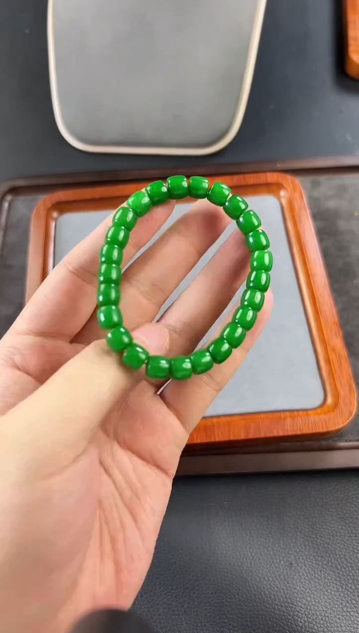 未镶嵌手链翡翠翡翠老型珠单圈手串