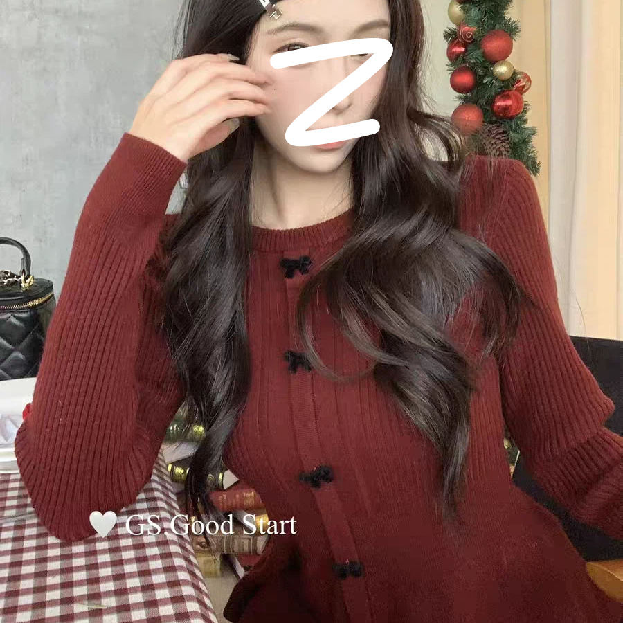 大码胖MM优雅气质显瘦长袖针织衫秋冬新款蝴蝶结百搭打底衫毛衣女