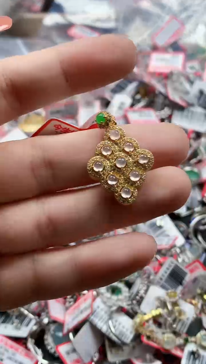 银S925镶嵌戒指翡翠天然A货缅甸翡翠