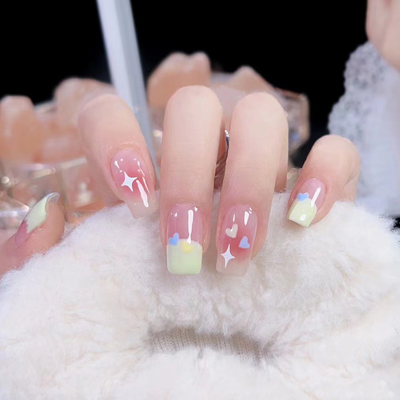 R633最新款穿戴甲美甲R633奶蓝腮红