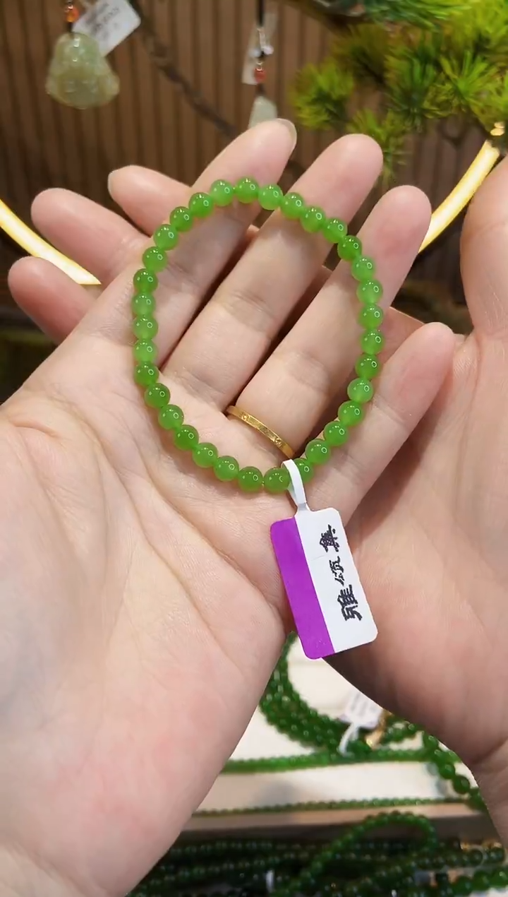 未镶嵌手链和田玉G1299颜色微差