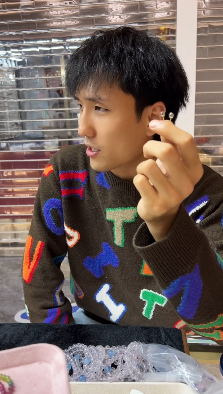 银S925镶嵌耳饰水晶1205m056多样性发其一