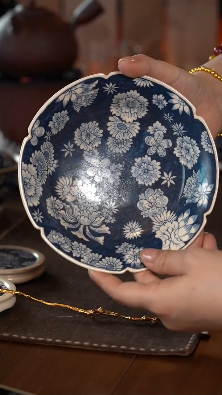 【闪购商品】霖松堂 万花 葵口壶承