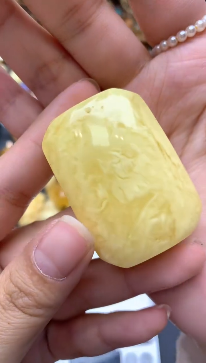 【闪购商品】琥珀珠宝奇石未镶嵌042琥珀蜜蜡花粉冰花小坑介意勿拍