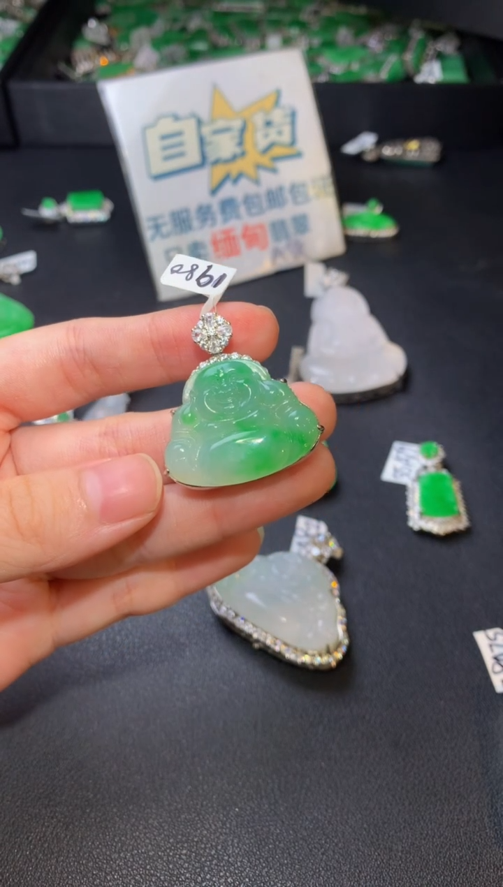 翡翠银S925镶嵌颈饰翡翠