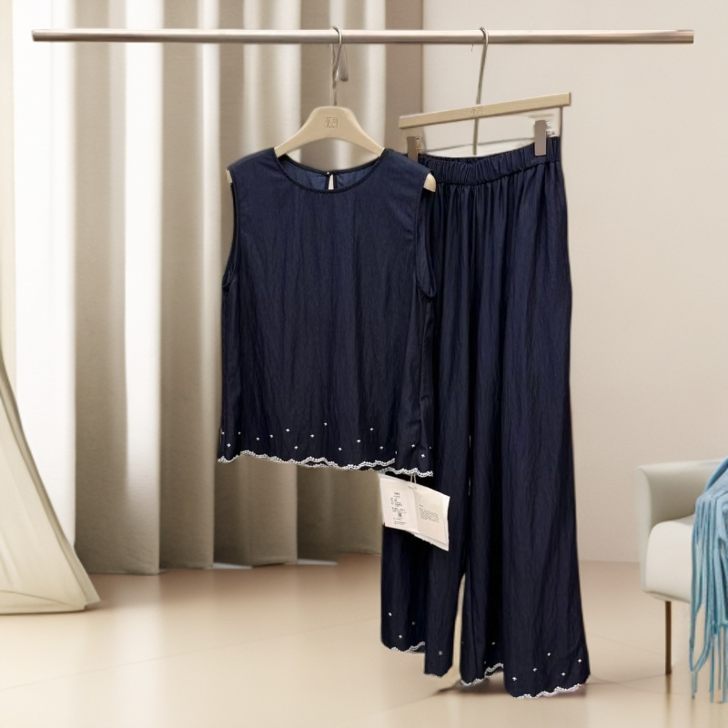 Pada.嘻&LSK【刺绣包边】慵懒松弛 休闲时尚套装 9389 Hi Fortune