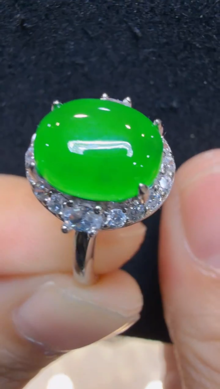 银S925镶嵌戒指翡翠多样性团购发一件