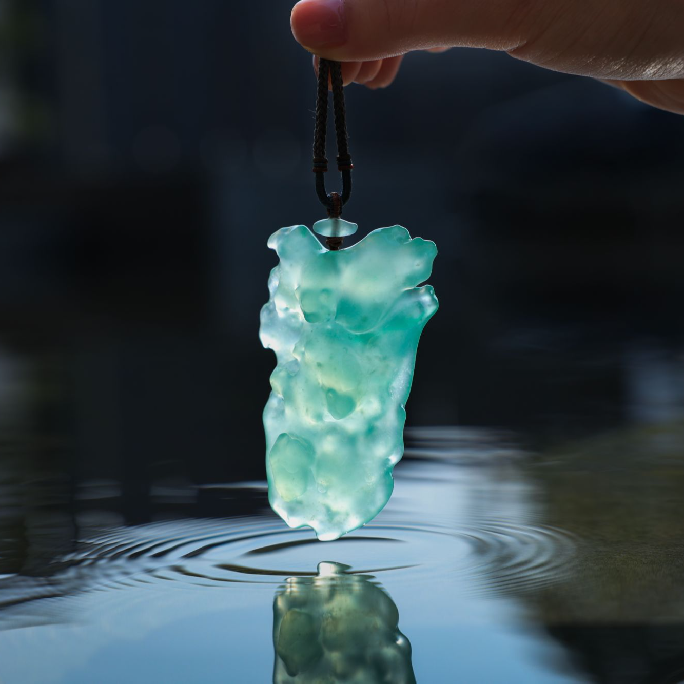 【庄家】福运相叠 玻璃冰绿翡翠挂件