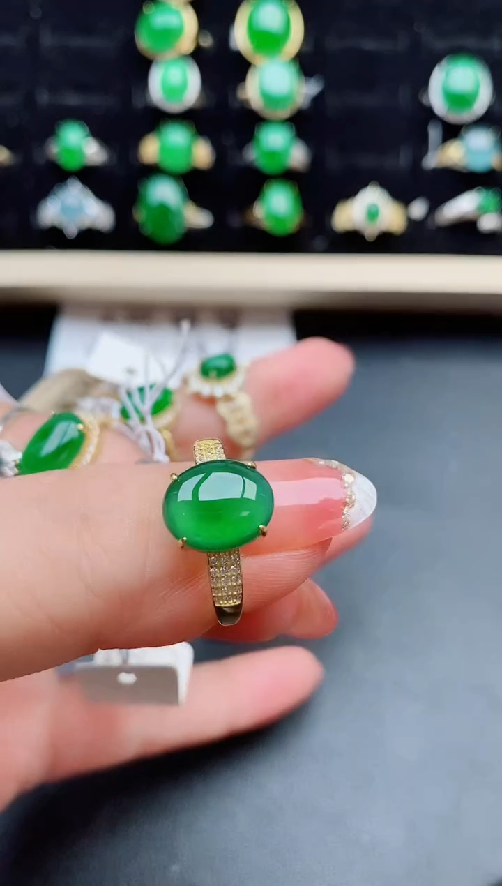 【闪购商品】翡翠戒指银S925镶嵌1211