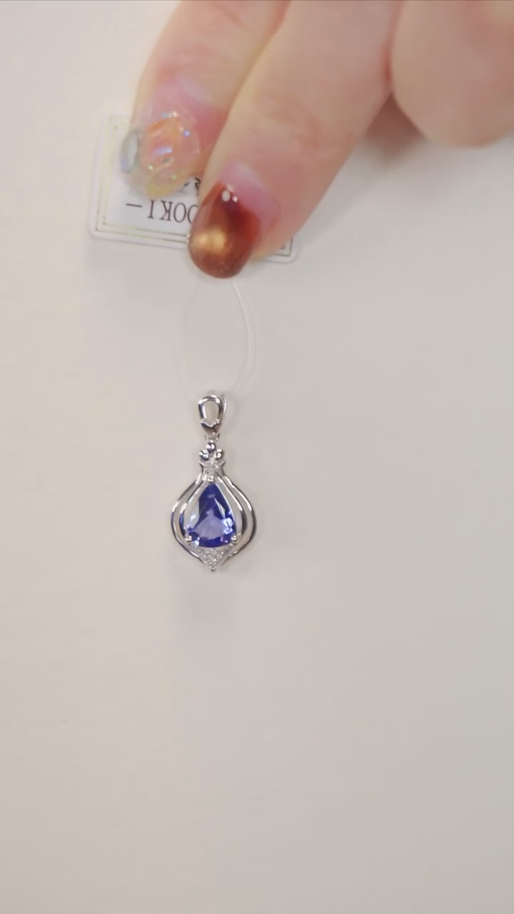 吊坠(不含链)18K金镶嵌坦桑石15】tss011