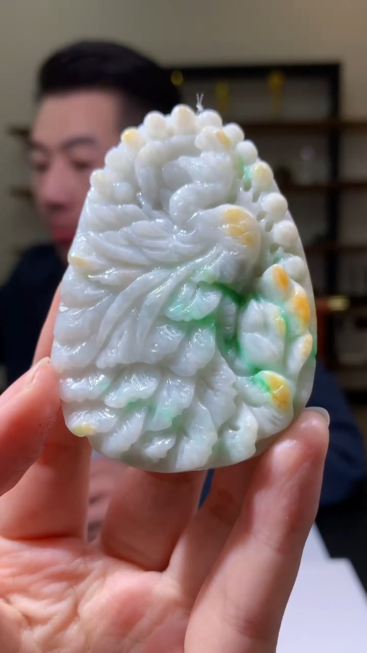 【闪购商品】定制翡翠未镶嵌8046yx-毛货挂件105