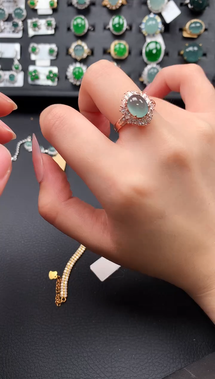 【闪购商品】翡翠戒指银S925镶嵌5613241