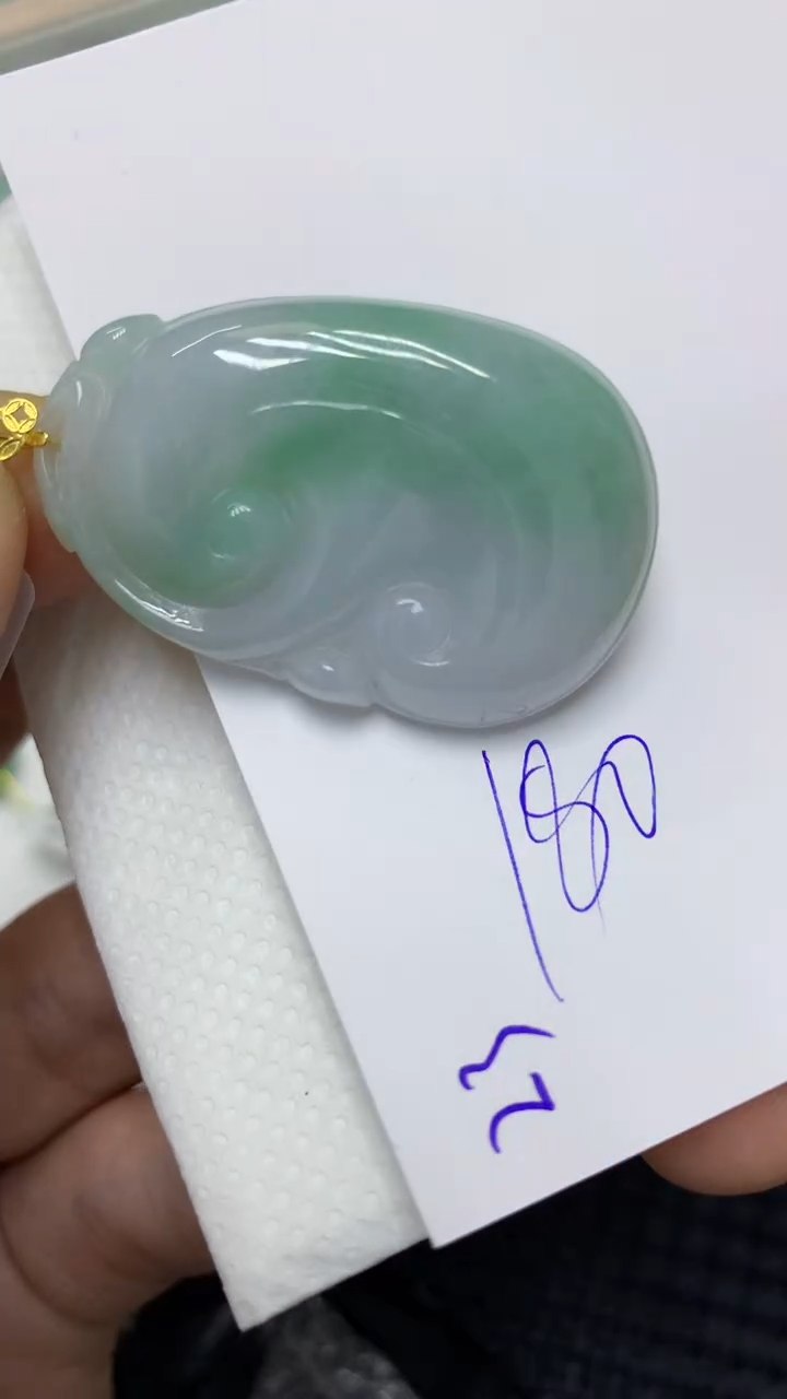 颈饰18K金镶嵌翡翠缅甸A货翡翠
