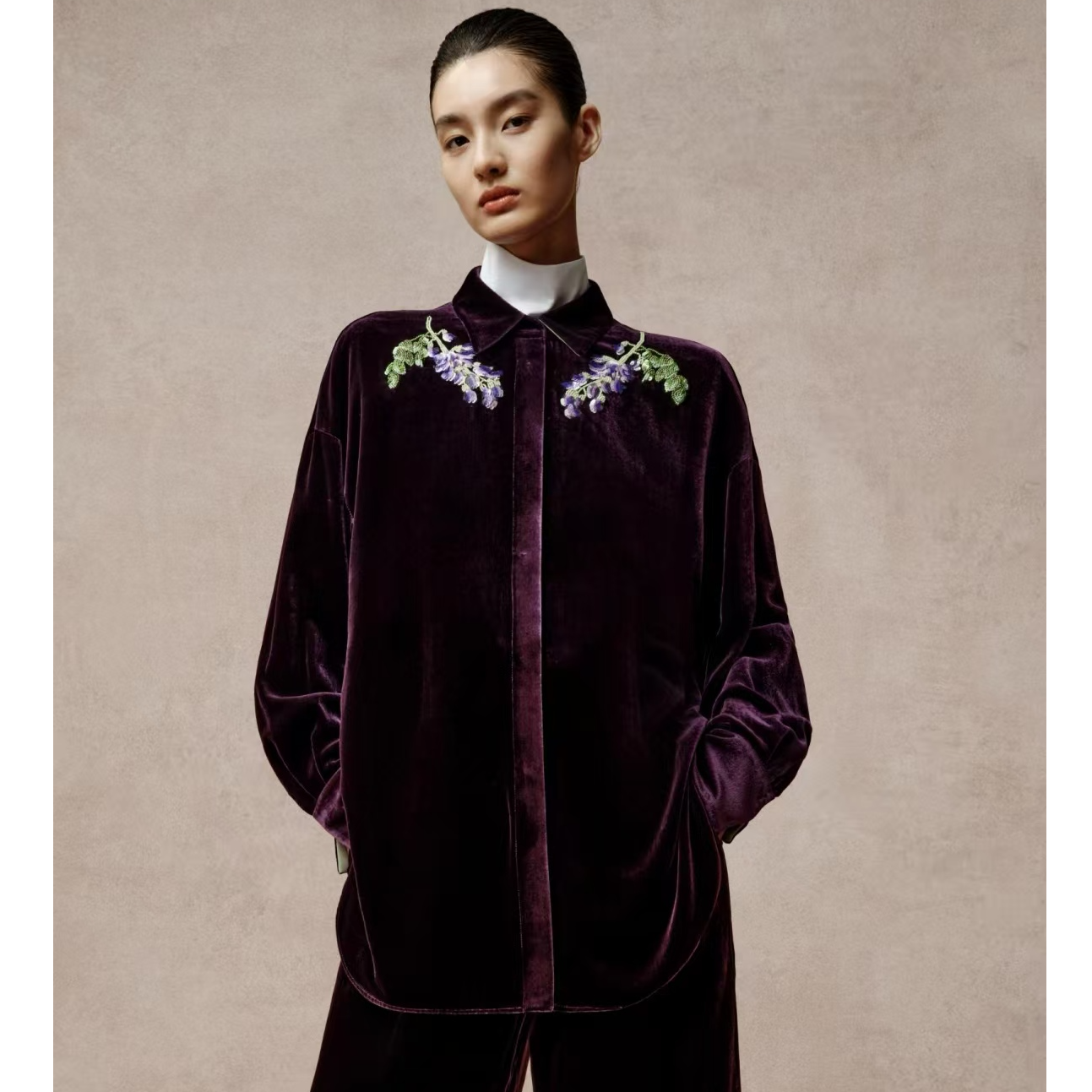 【刘彤推荐】玉琼   手工绣片衬衫 J26S3122