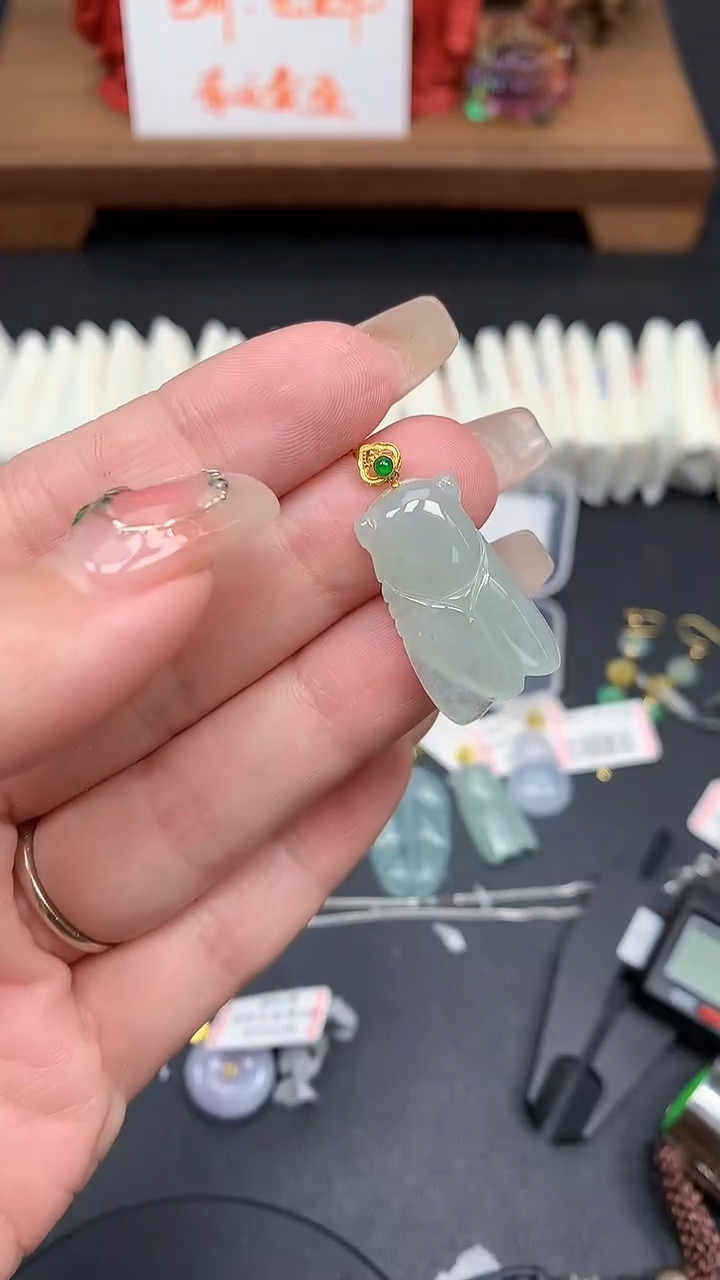 【闪购商品】翡翠吊坠(不含链)18K金镶嵌MS152664