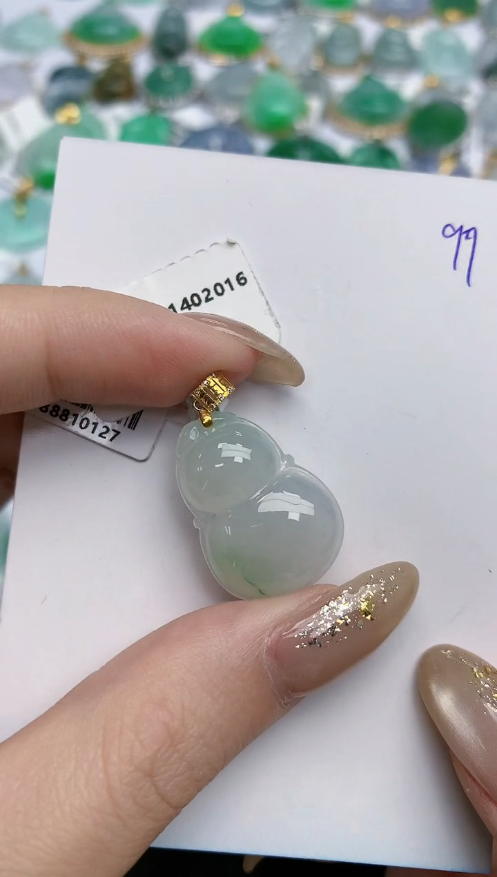 【闪购商品】翡翠颈饰18K金镶嵌天然缅甸翡翠A货
