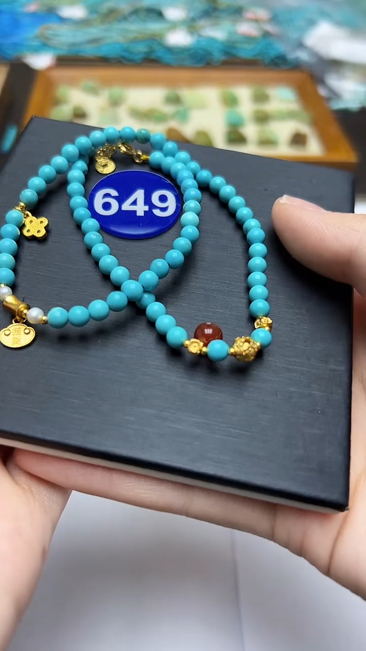 玛瑙/玉髓手串银S925镶嵌649
