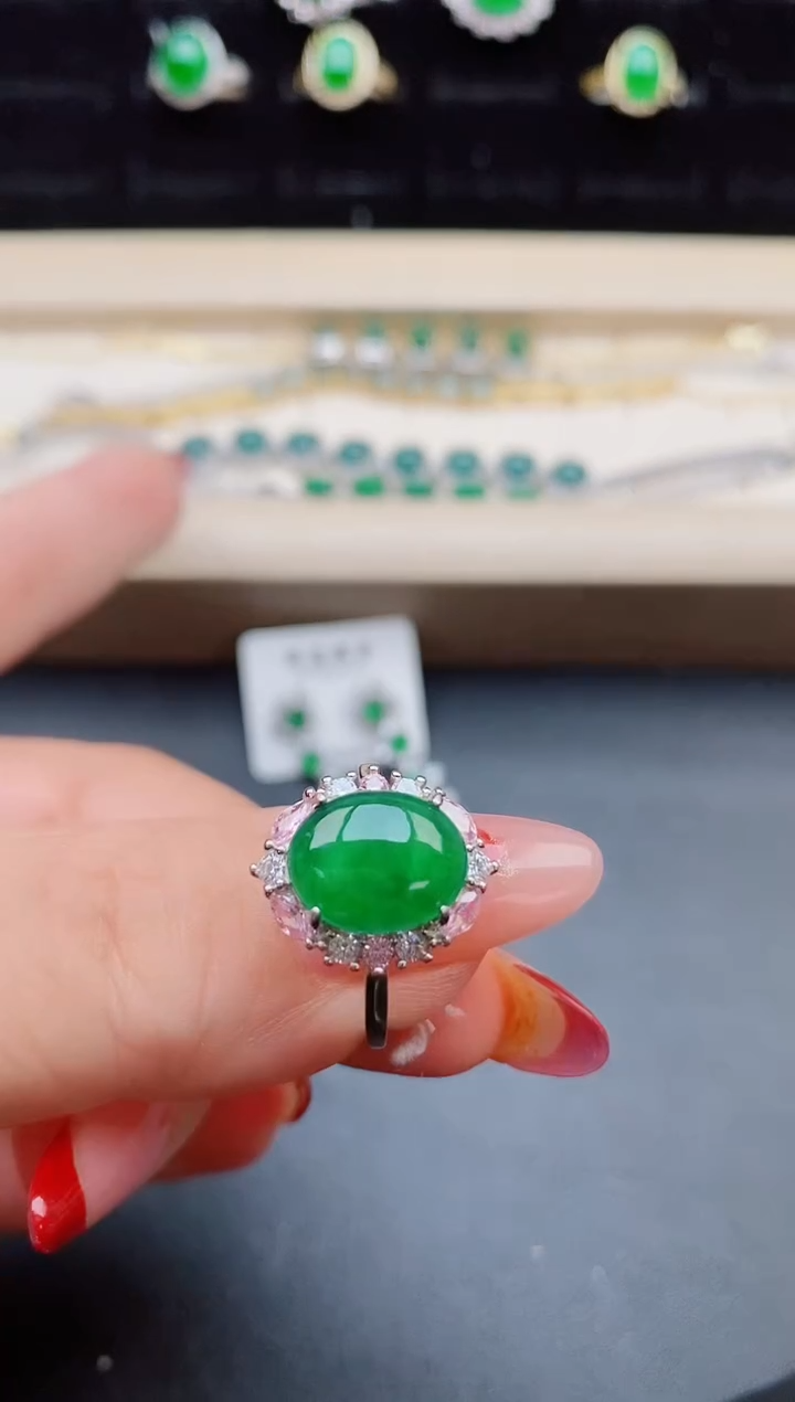 【闪购商品】翡翠戒指银S925镶嵌321321